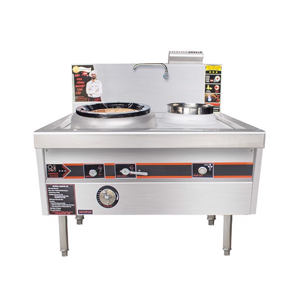 Bếp xào đơn quạt thổi 1 bầu nước họng đất