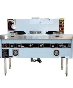 Bếp xào đôi họng đất có quạt thổi