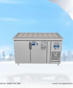 Tủ bàn salad quạt gió BSQ2MI1575 hai cánh inox